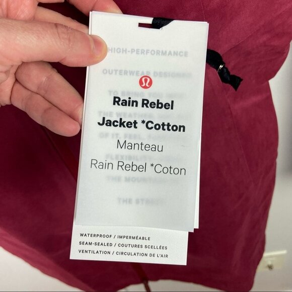 NWT Lululemon Rain Rebel Deep Ruby Jacket Size 2‎ Waterproof New with Tags Coat - Picture 5 of 16